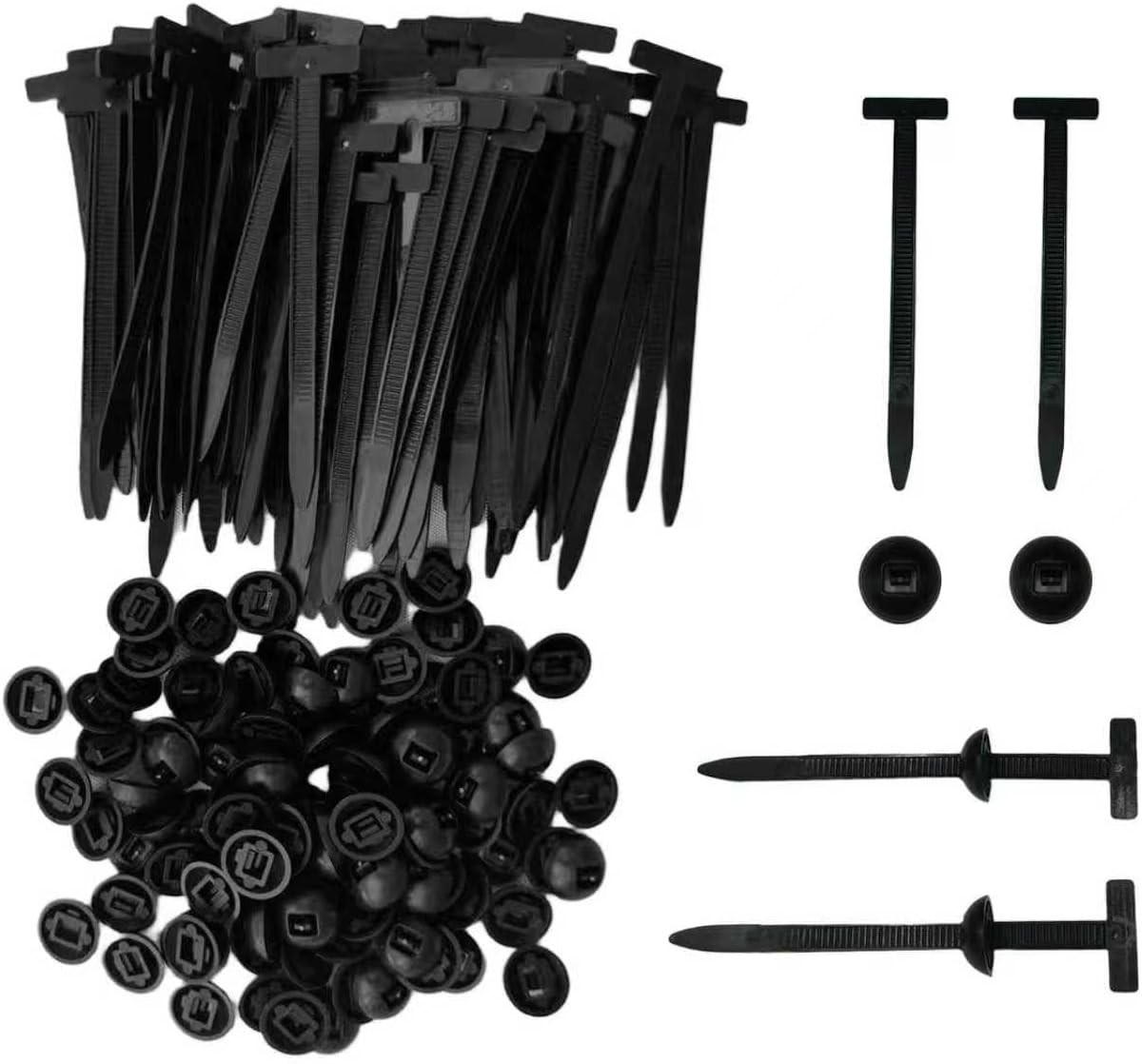 100PCS Snap-fit Nylon Fastening Clip for Car Repairs, Universal Black