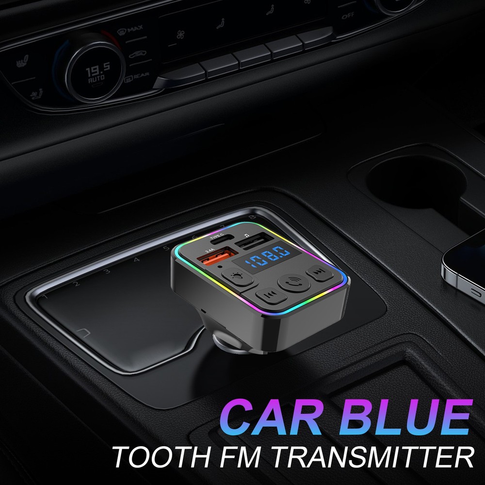 Car Music Adapter MP3 Wireless Transmitter Double USB With Type-C Port