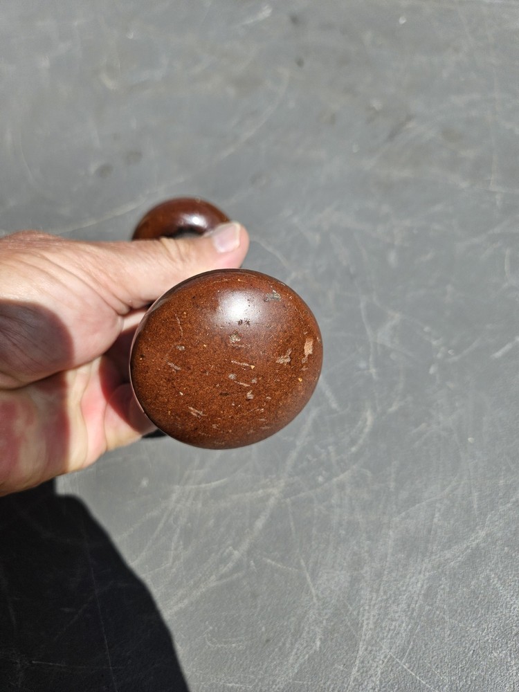 Antique Door Knobs & Shaft Brown Worn Good Stuff