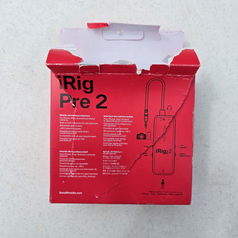 IK Multimedia iRig Pre 2 - XLR Microphone Interface for iOS Devices Damaged Box