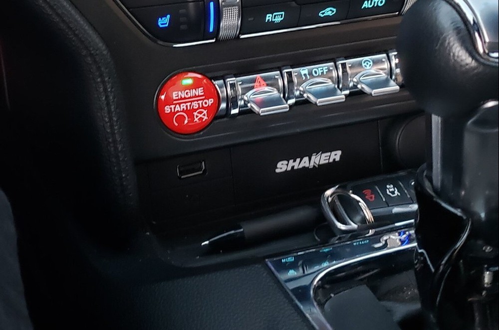 Red Performance GT350 Style Engine Push Start Button Cover For 2015-2023 Mustang