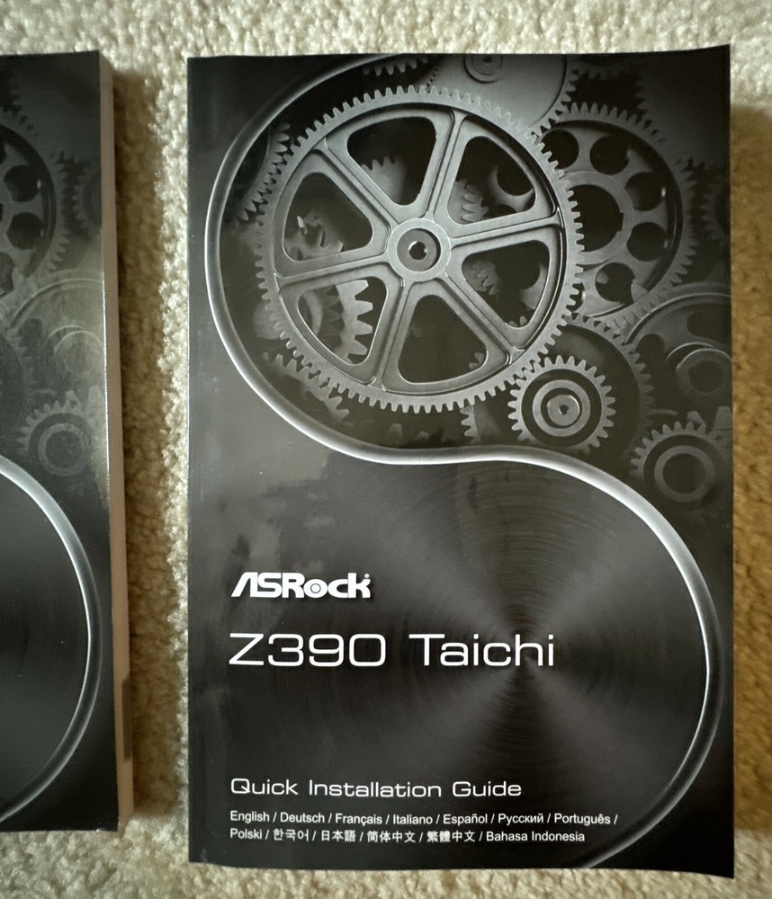 ASRock Z390 Taichi Motherboard Quick Installation Guide Software Setup Intel