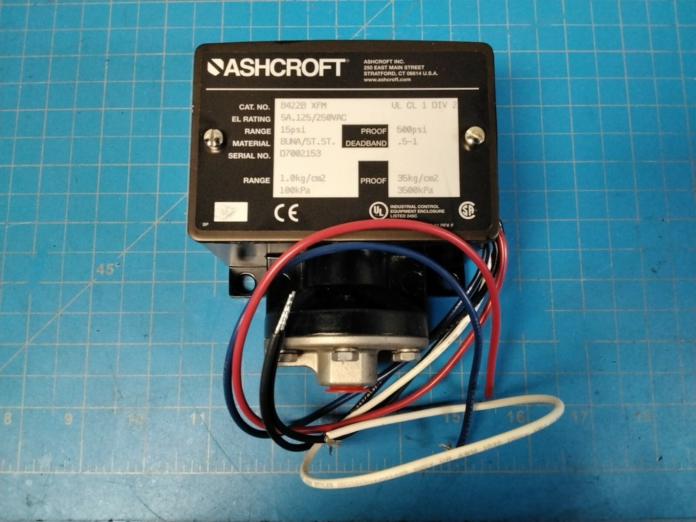 ASHCROFT VAC PRESSURE SWITCH B422B-XFM