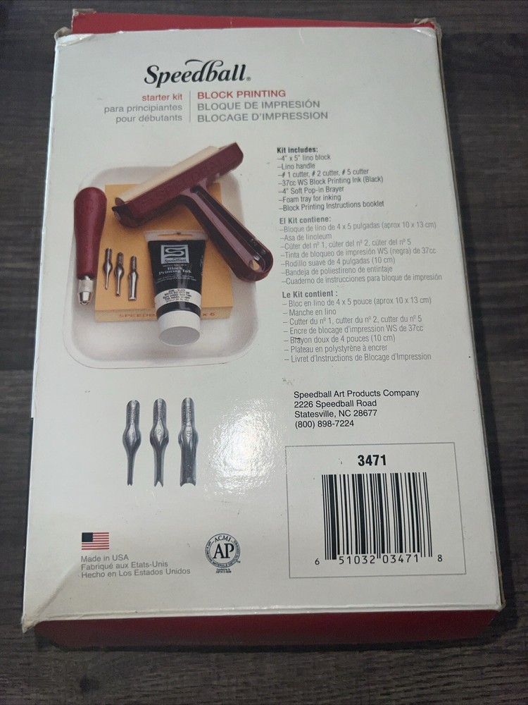 Speedball Block Printing Starter Kit + 3 Rollers ( Some Missing Pieces)