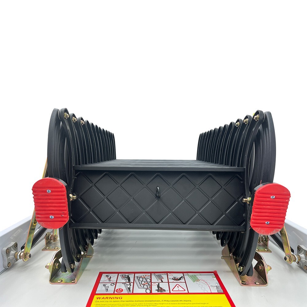 31.5'' x 39.4'' Black Attic Pull Down Ceiling Ladder Stairs 9.84 ft/12 Steps