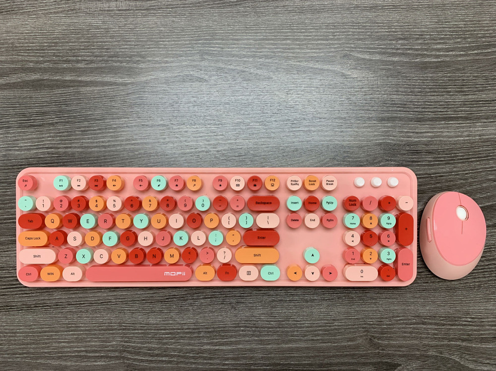 Mofii Colorful Computer Wireless Keyboard Mouse Combos, PC/Laptop/Mac