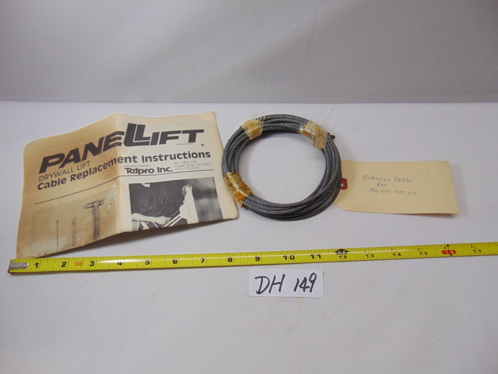 Telpro Panel Lift Drywall Lift Replacement Part Cable For 186-00-00-00 Tool