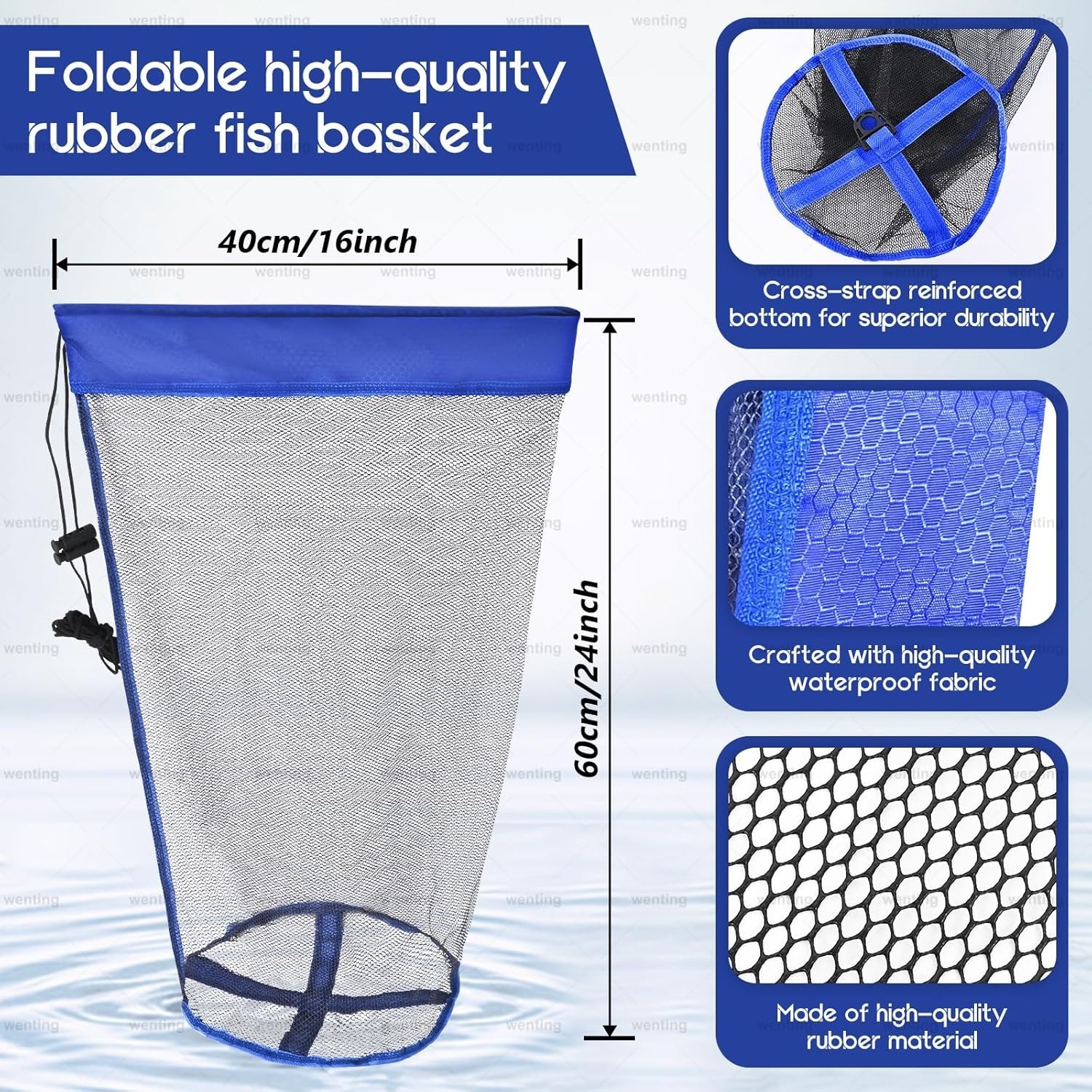4PCS Floating Fish Basket Extra-Large for Live Fish Fully Foldable Fishing Net