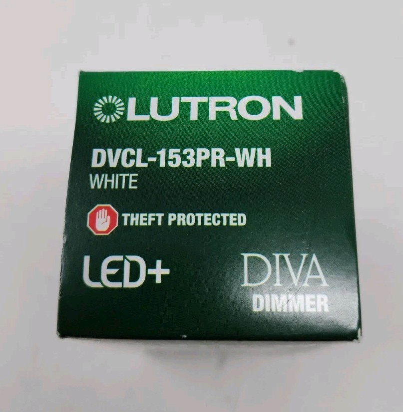 New Lutron DVCL-153PR-WH Diva Dimmer Switch 120V Single Pole 3-Way LED+ White