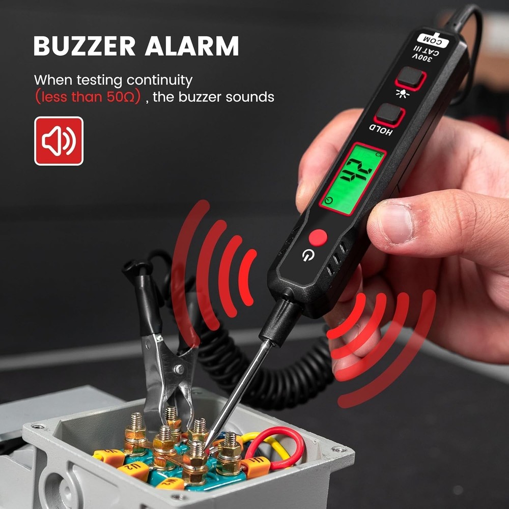 Smart Automotive Light with Buzzer and Sharp Probe for Voltage Testing
