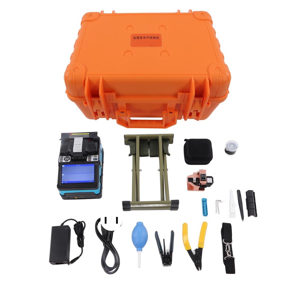 Fusion Splicer Machine Automatic Optical Fiber Cleaver Welding Toolbox Tool Kit
