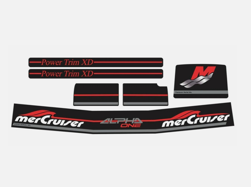 Alpa 1 Gen 2 MerCruiser Stern Drive Engine Decals Sticker Kit Set 861431A98 Red
