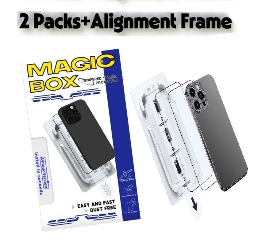2-Pack Screen Protector iPhone 17 Pro Max Tempered Glass Easy App Alignment Tray