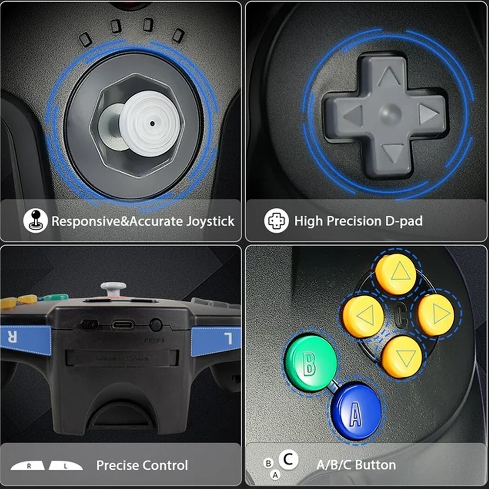 Wireless For N64 Game System/Switch PC Windows Mac Remote Game Pad Joystick