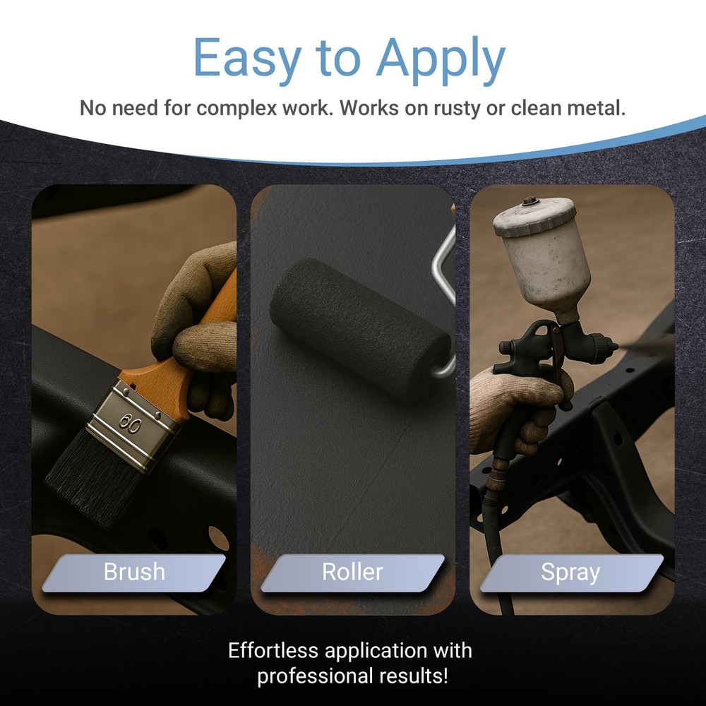 RUST BULLET BlackShell - Matte Black - 1 Quart - Corrosion Preventive Coating...