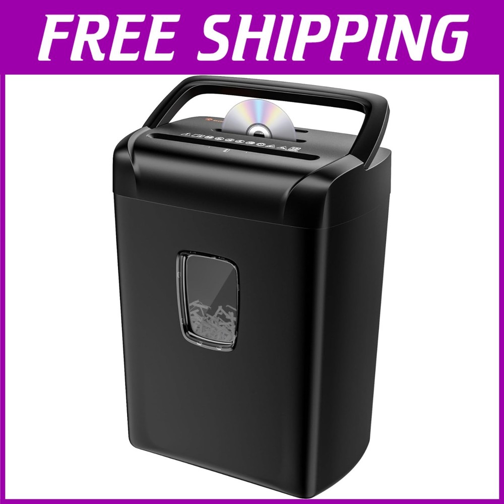 Portable 12-Sheet Office Shredder, High Security