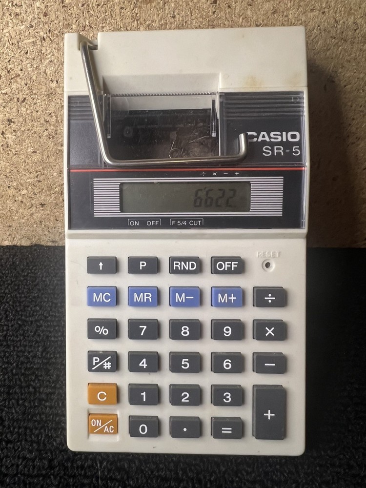 Casio SR-5 Calculator with printer built-in, WORKING Vintage
