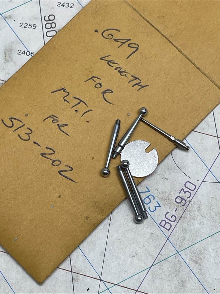 assorted indicator tips. brown & sharpe fowler mitutoyo