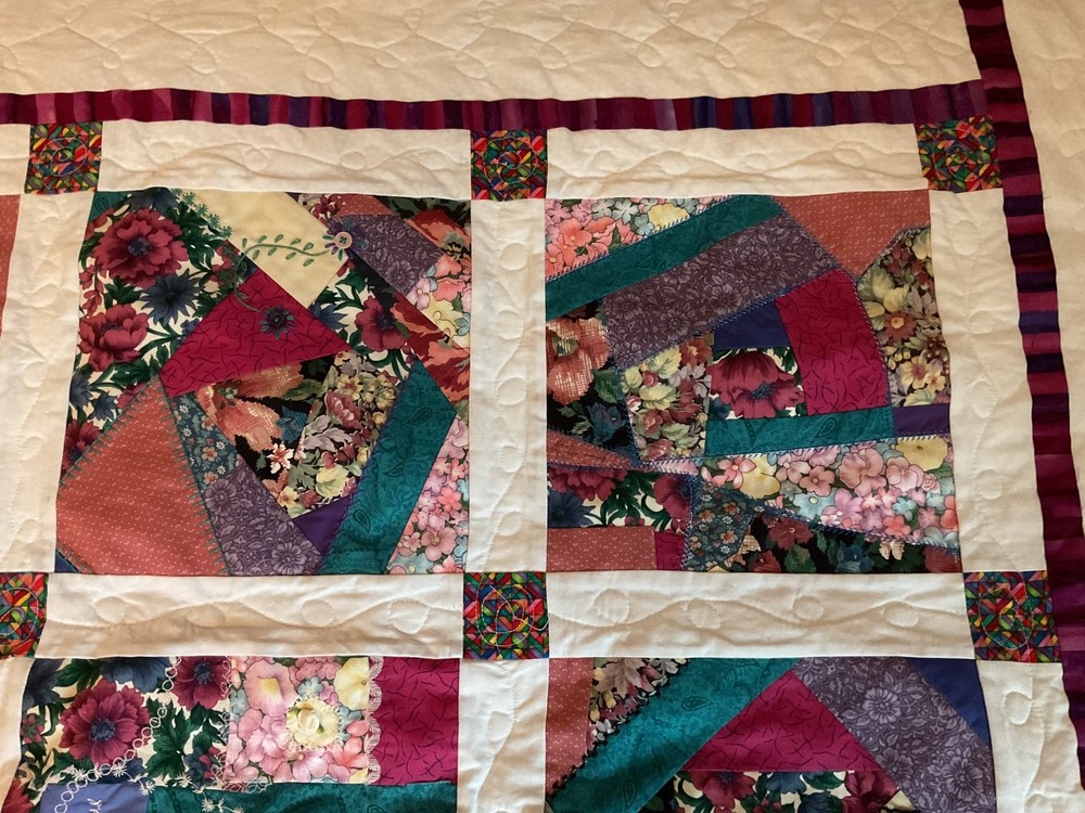 Handmade Patchwork Lap Quilt, 46" x 57.5"
