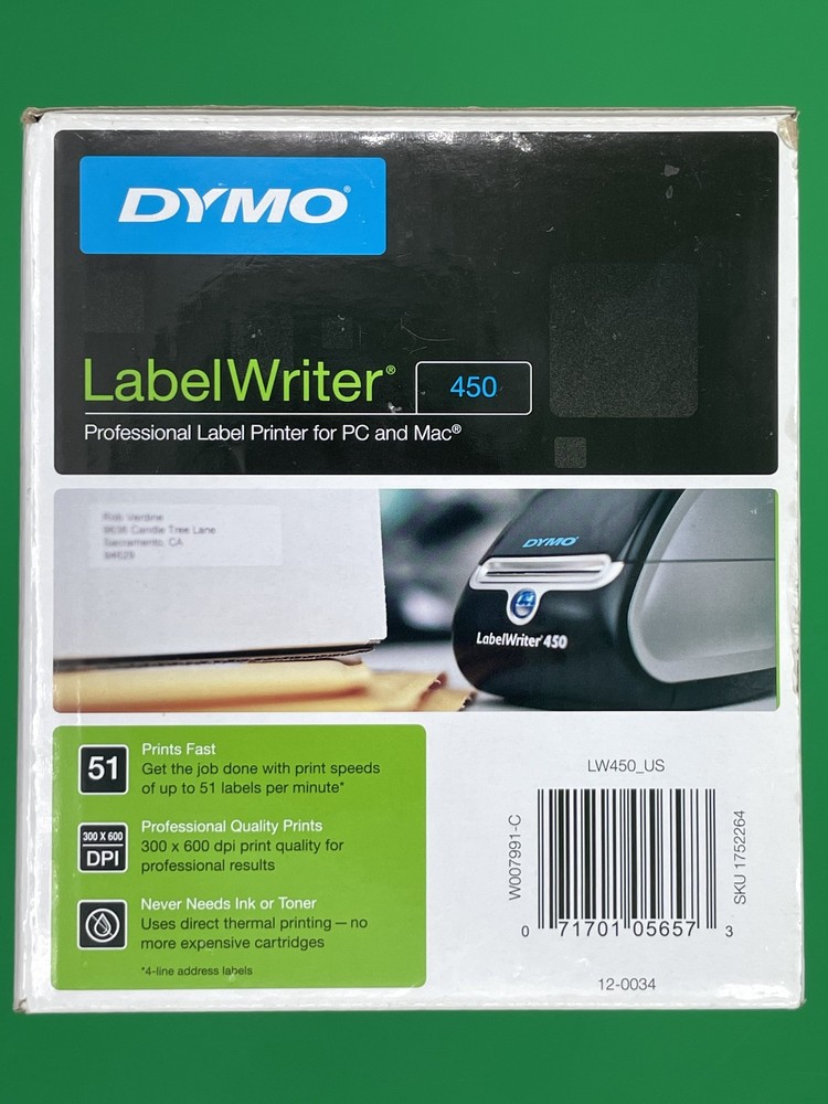 DYMO LabelWriter 450 Thermal Label Printer w/ Box, Labels & Cables - Tested