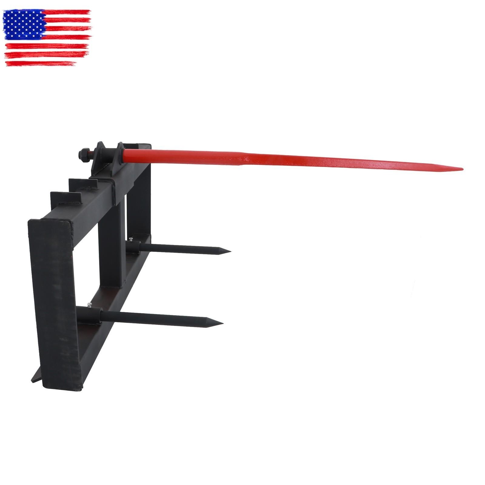 Skid Steer 49" Hay Bale Spear Attachment Heavy Duty Tractor Bale Handling Hitch