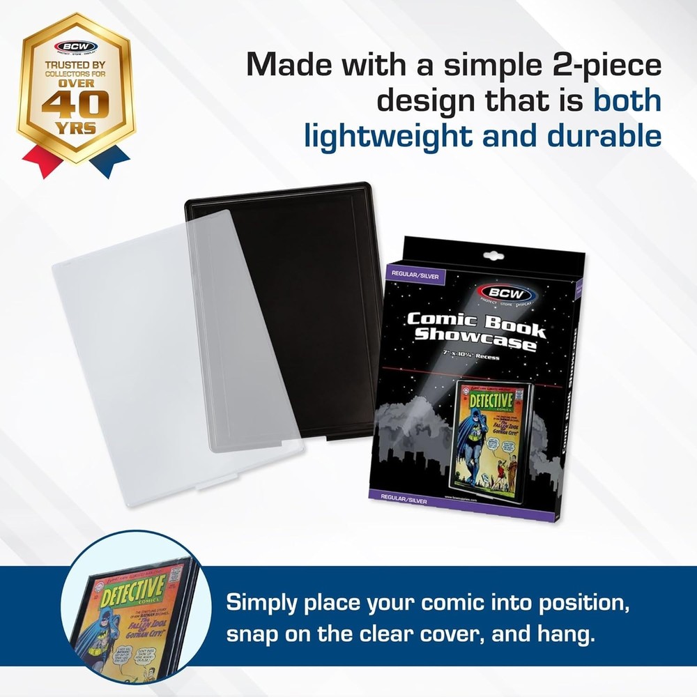 Modern 1 Pack Comic Book Frame - Rectangular Wall Mount Display for Collectors