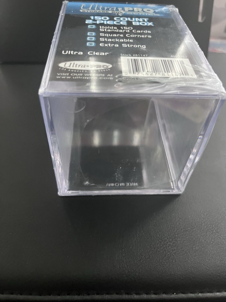 Ultra PRO 150 ct Stackable Extra Strong Plastic Card Storage Box, 2-Piece, Clear