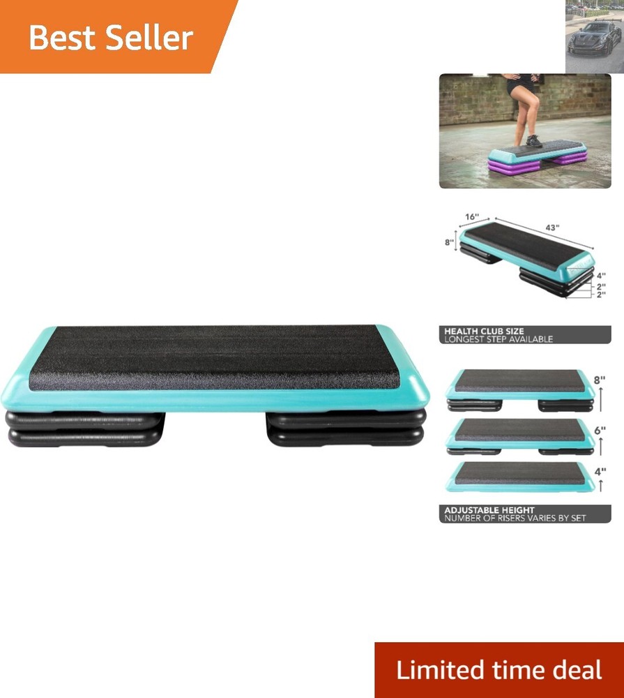 Durable Teal Aerobic Stepper with Nonslip Top - Versatile Home Workout Solution