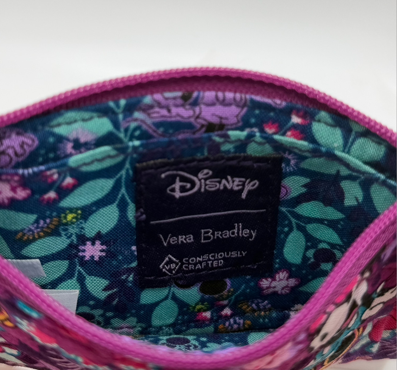 Vera Bradley Disney MICKEY MINNIE Mouse SWEET FLORAL Zip ID Card Case Key Ring