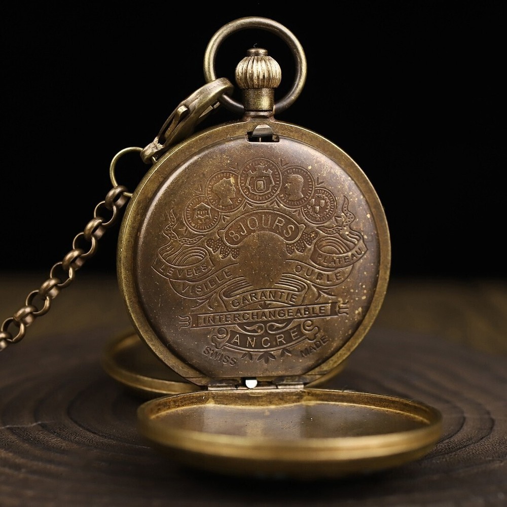 Double copper mechanical pocket watch