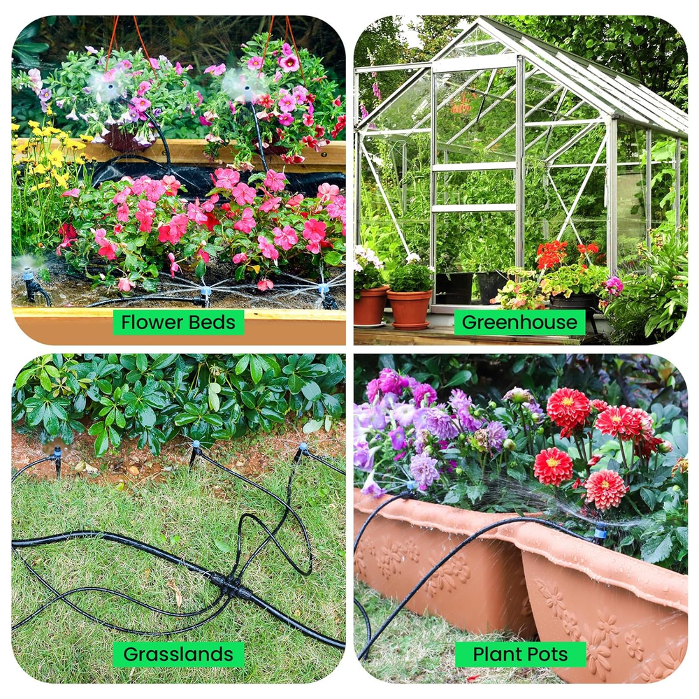 230FT Drip Irrigation System,Quick Connector Garden Watering System Automatic Sp