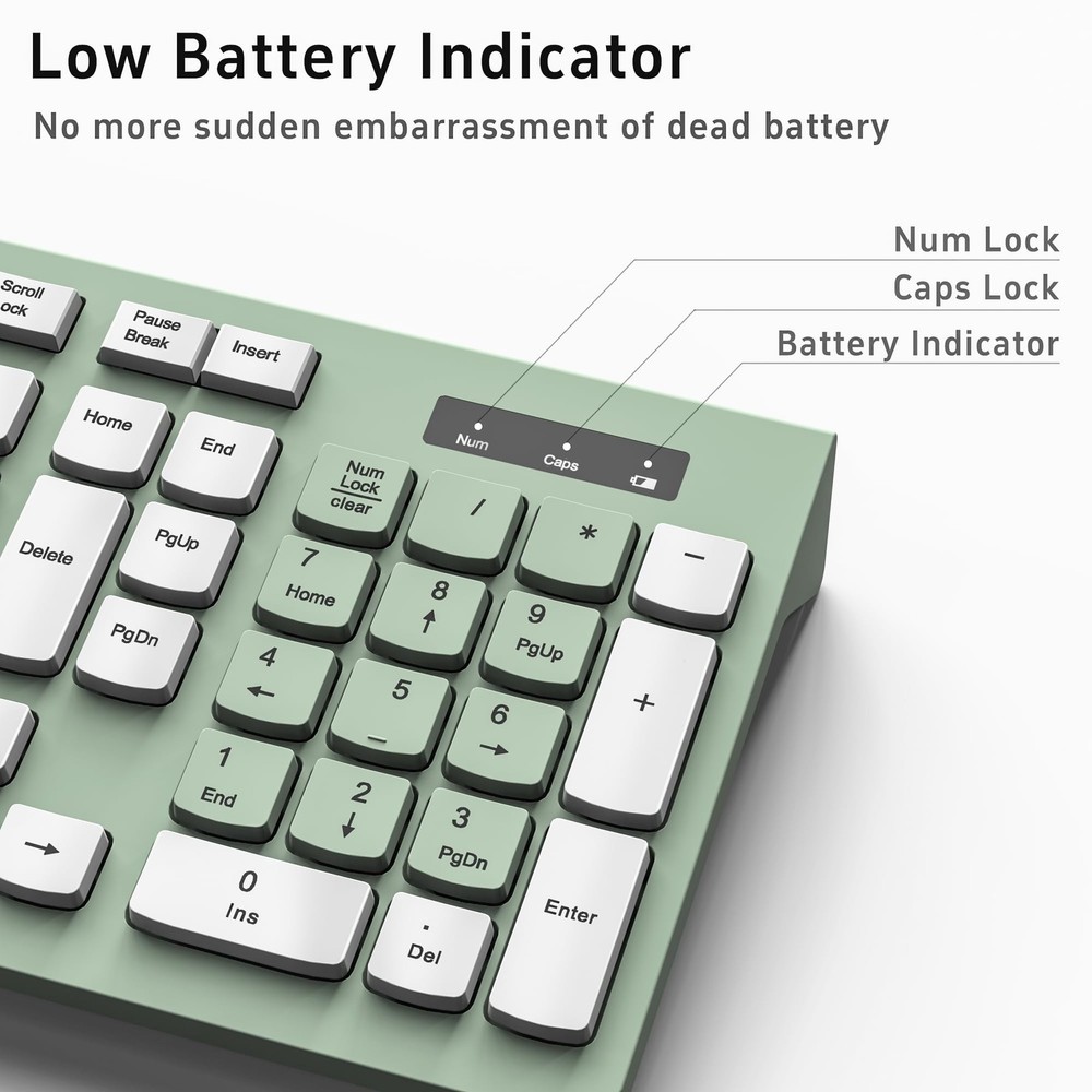Wireless Keyboard and Mouse Combo Full-Sized Wireless Keyboard and Adjustable...