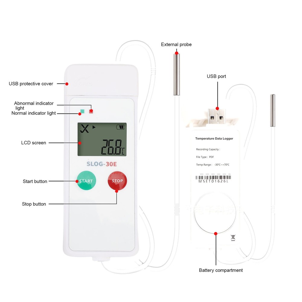 LCD Display USB Temperature Data Logger Recorder USB Temperature Recorder