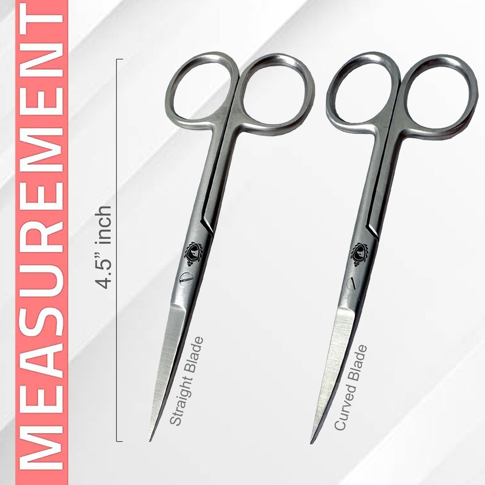 2 MULTIPURPOSE GROOMING SCISSORS FOR EYEBROWS NAILS HAIR BEARD CUTICLES THREAD