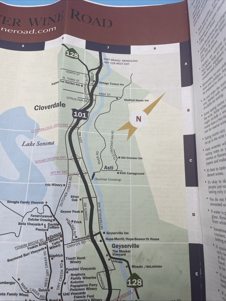 Russian River Wine Rode Brochure/Map