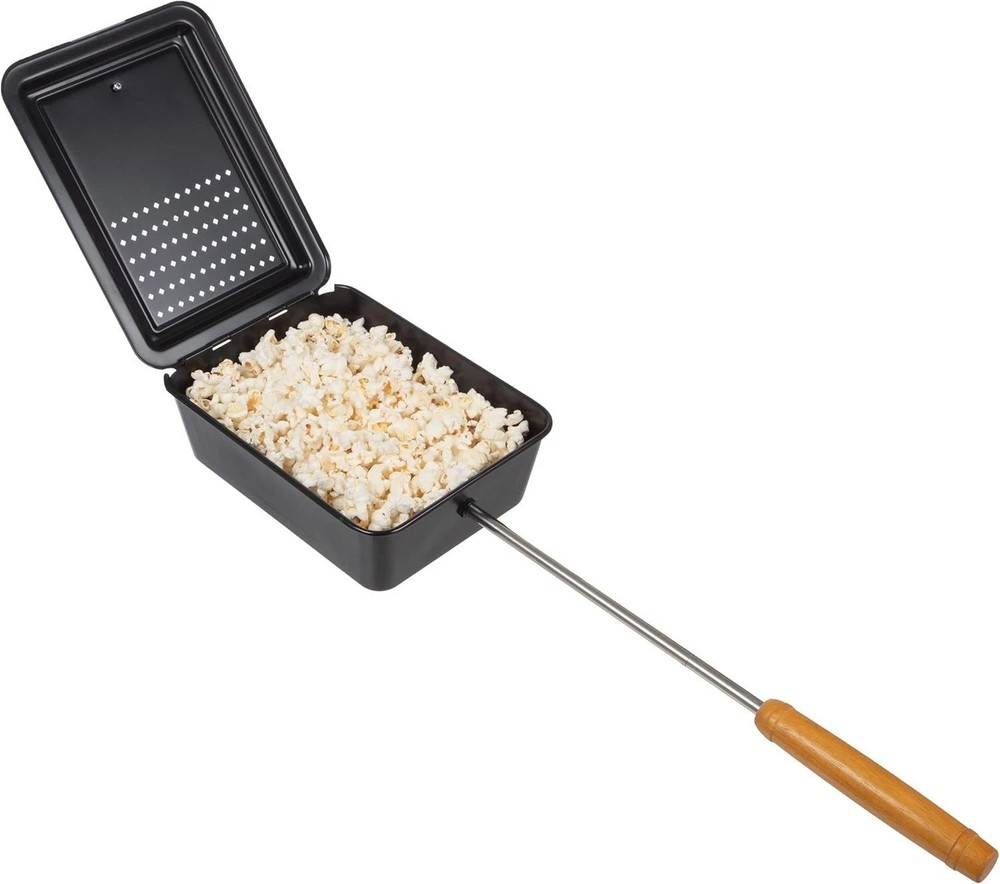 Old Fashioned Campfire Popcorn Popper - 3.5 Quart Nonstick with Extended Handle
