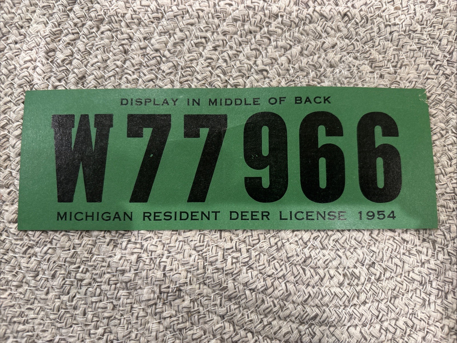 1954 Michigan Resident Deer License