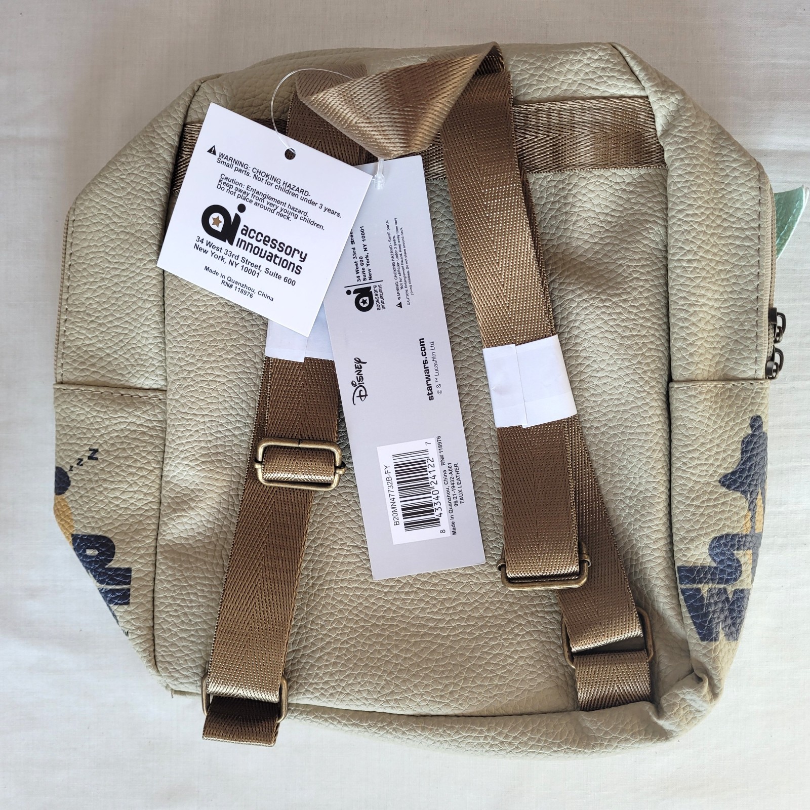 Star Wars Grogu Baby Yoda Mini Backpack NWT Faux Leather Mandalorian