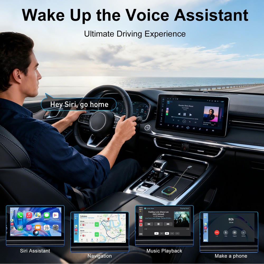 USB Auto Wireless CarPlay Adapter For iPhone Apple Wireless Dongle Plug ＆ Play