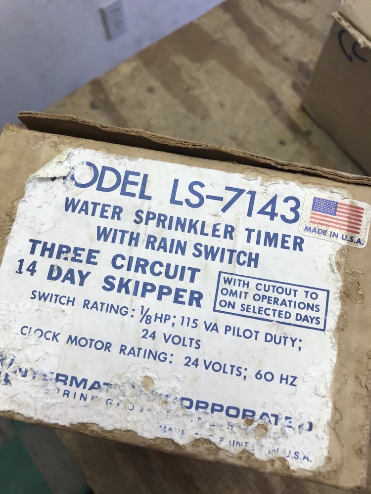 Intermatc LS7143 Water Sprinkler Timer With Rain Switch 24 Volt 1/8 hp 115VA
