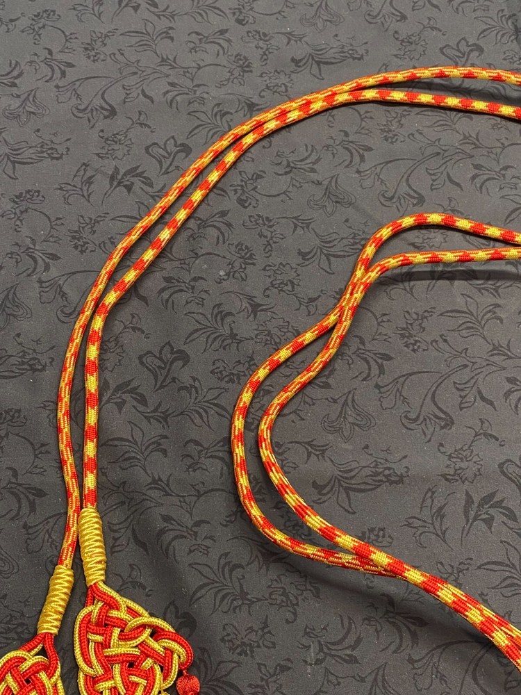 RED & GOLD CINCTURE WITH ORNATE TASSELS