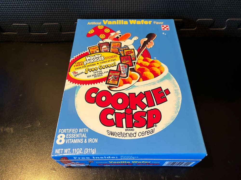 1982 Cookie Crisp (Wormy Packages on back) - Empty custom design display box