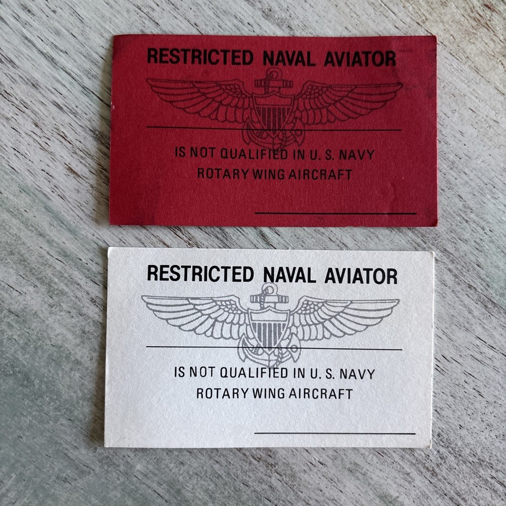 Restricted Naval Aviator Business Card