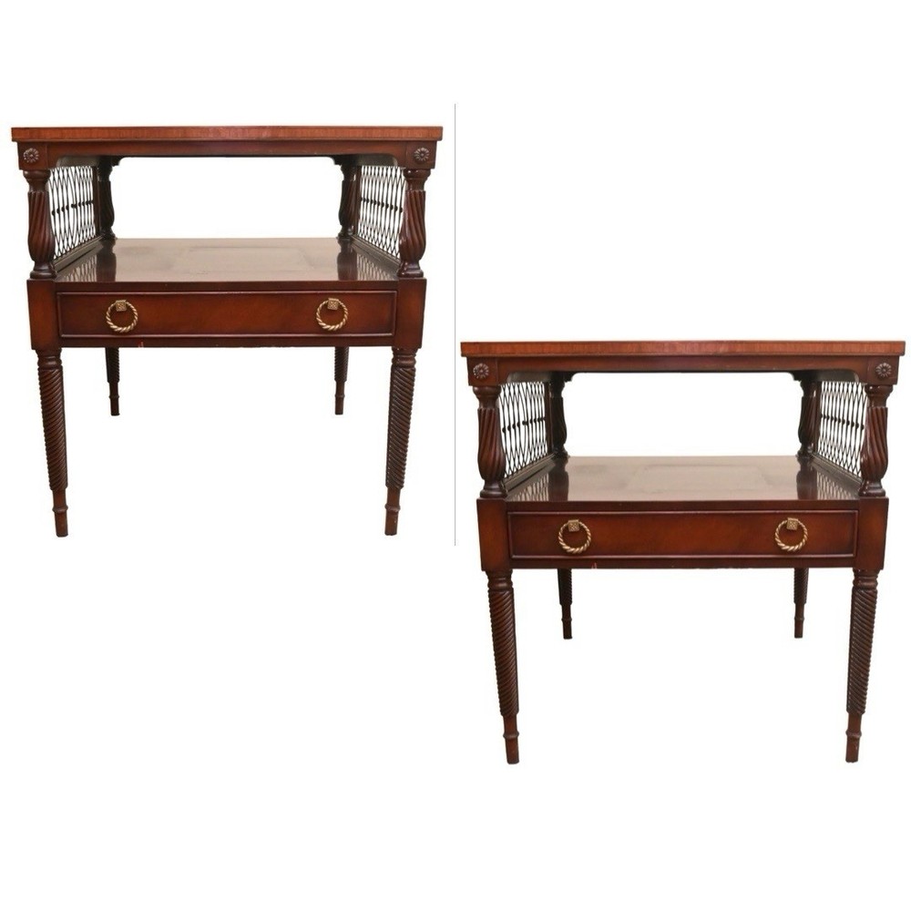 Irwin Mahogany Two-Tier Side Tables