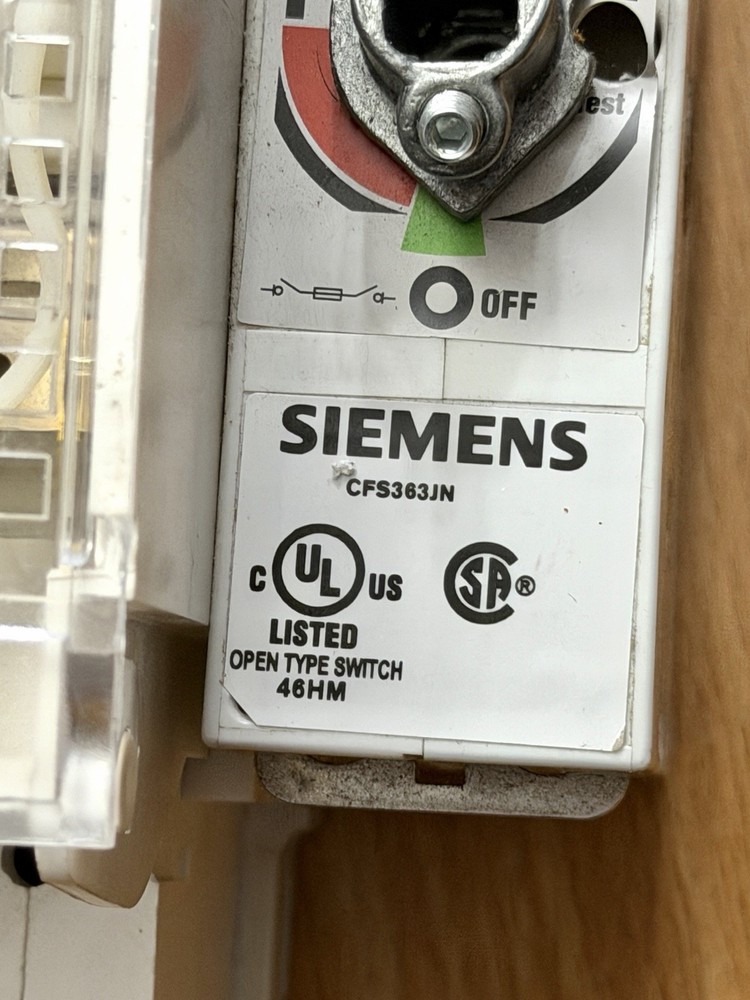 SIEMENS DISCONNECT SWITCH CFS362JN Functioning 100A 600V 3 ph