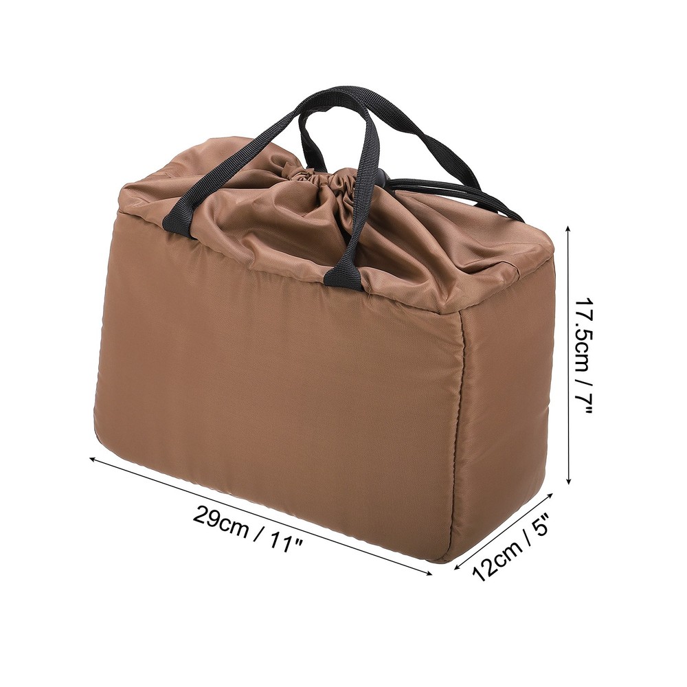 Camera Insert Bag, 11" x 5" x 7" High-Capacity Camera Bag Inner Case, Brown