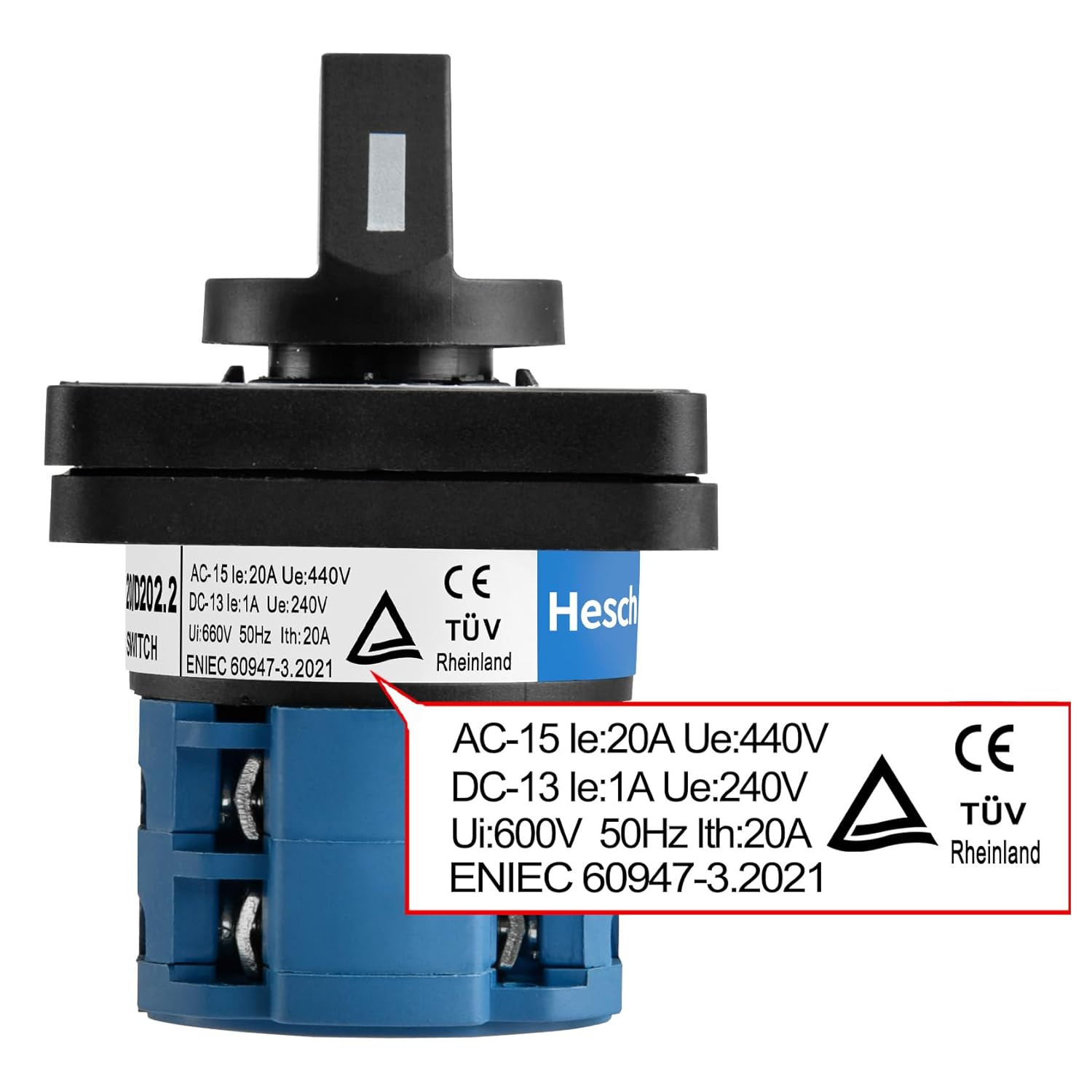 Universal Rotary Cam Selector Changeover Switch SZW26-20/D202.2 660V 20A On-Off-