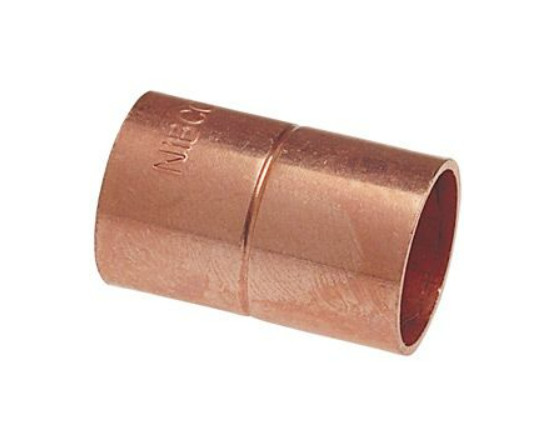 1" Inch Copper Rolled Stop Coupling Fitting - Stop Sweat Solder - 1,3,5 Pack