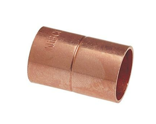 1" Inch Copper Rolled Stop Coupling Fitting - Stop Sweat Solder - 1,3,5 Pack