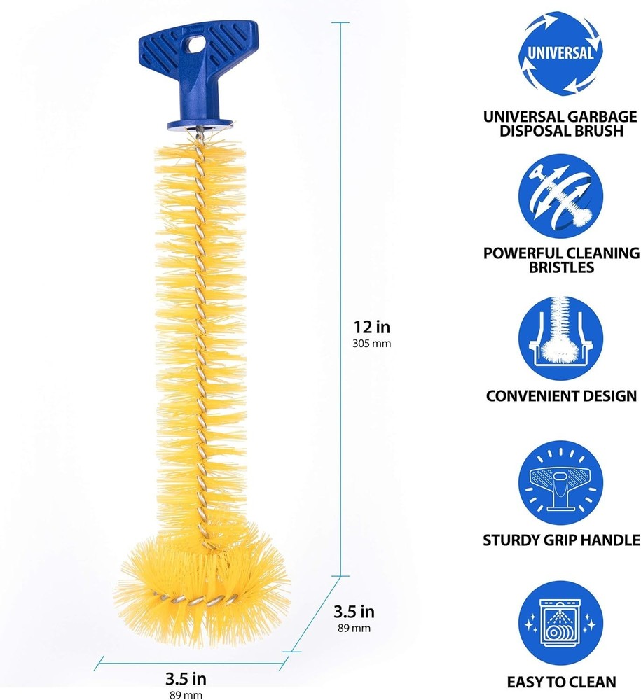Efficient Kitchen Garbage Disposal Brush with Ergonomic Grip and 11-Inch Length